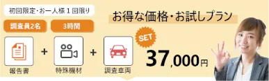 お試し格安調査プランの説明